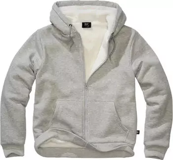Brandit Teddylining Sweatjacket Hoodie grey melange (Herren) (5038-12182)