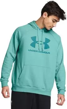 Under Armour Rival Fleece Logo Hoodie radial turquoise/circuit teal (Herren) (1379758-482)