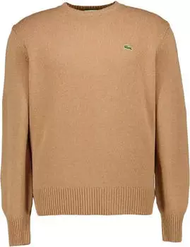 Lacoste Tuchwolle mit Rundhalsausschnitt Pullover camel (Herren) (AH2916-TUY)