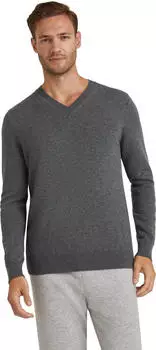 Falke Luxury V-Ausschnitt Pullover dark grey-heather (Herren) (60906-3278)