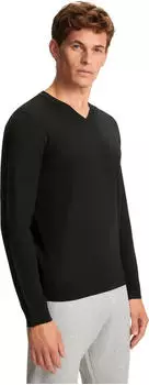 Falke Basic Apparel V-Ausschnitt Pullover schwarz (Herren) (60176-3000)