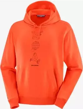 Salomon Worthy Hoodie cherry tomato (Herren) (LC2286900)