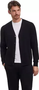 Falke Luxury Cardigan V-Ausschnitt Strickjacke schwarz (Herren) (60909-3000)