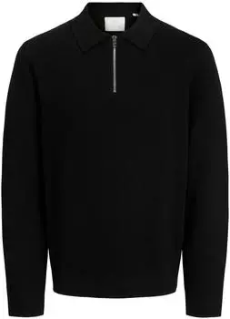 Jack & Jones Gestricktes Polo Strickpullover schwarz (Herren) (12281743-4812406)