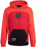 FOX 36267-003-S, Fox Fracture Paneled Fleece-Hoodie - Rot - Gr&ouml;&szlig;e S