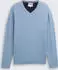 Tom Tailor Strickpullover mit V-Ausschnitt aus Baumwolle Strickpullover mountain spring blue melange (Herren) (1039811-39872)