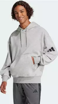 adidas Essentials Loose-Fit 3-Streifen Logo French Terry Hoodie medium grey heather/black (Herren) (JF3591)
