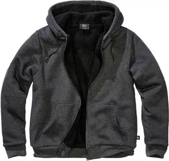 Brandit Teddylining Sweatjacket Hoodie black melange (Herren) (5038-12245)