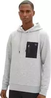 Tom Tailor Herren Kapuzenpullover QUILTED HOODIE - Regular Fit Grey Heather...