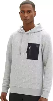 Tom Tailor Quilted Hoodie grey heather melange (Herren) (1037861-12035)