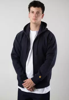 Carhartt Hooded Chase Jacket Hoodie dark navy/gold (Herren) (I033664-00H-XX)
