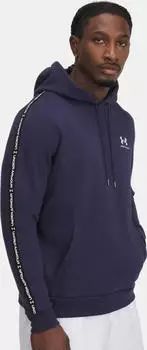 Under Armour Icon Fleece mit Streifen Hoodie midnight navy/white (Herren) (1389356-410)