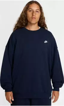 Nike Club Fleece Oversize Sweatshirt obsidian/white (Herren) (HJ1819-451)