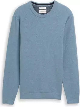 Tom Tailor Bio-Baumwolle Strickpullover faded blue melange (Herren) (1047570-39094)