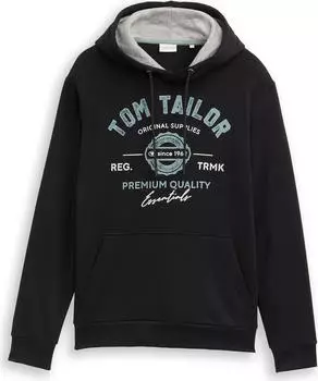Tom Tailor Logo-Print Hoodie almost black (Herren) (1043292-10916)