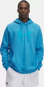Under Armour Rival Fleece Logo Hoodie ether blue/blue topaz (Herren) (1379758-452)