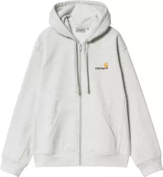Carhartt Hooded American Script Jacket Hoodie ash heather (Herren) (I033063-482-XX)