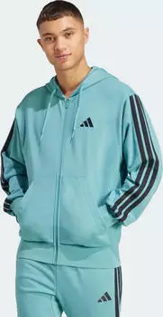 Adidas Men Sportswear Essentials French Terry 3-Stripes Full-Zip Hoodie