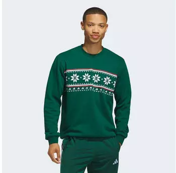 Adidas Holiday Grafik Sweatshirt mit Rundhalsausschnitt (KS2164) collegiate green