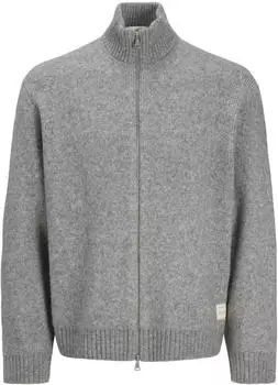 Jack & Jones JCOTRACK Knit Full Zip Strickjacke light grey melange