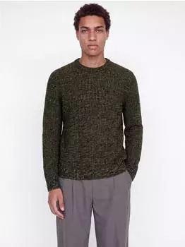 Jack & Jones JJLUKE KNIT CREW NECK AW26 Rundhalspullover Regular Fit (11026913) vetiver detail:twist. rosin/schwarz