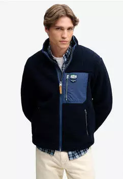 Superdry Vintage Retro Full Zip Fleece Sweatjacke Relaxed Fit (67320139) eclipse navy/navy