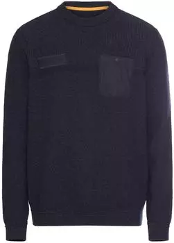 Camel Active Strickpullover mit Rundhals (409500) tinted blau