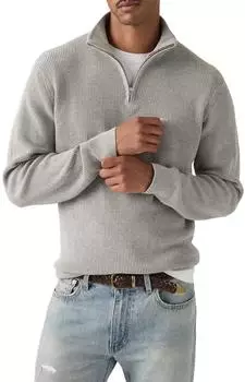 Levi's Housemark Pullover mit Viertelrei&szlig;verschluss (0058U) Mid Tone Grey Heather