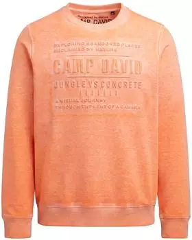 Camp David Rundhalspullover aus Baumwolle (CCW-2001) pastellorange
