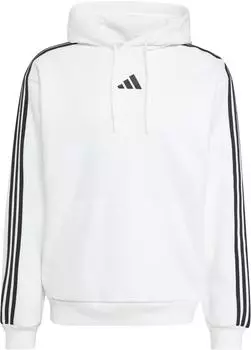 Adidas Essentials 3-Streifen Fleece-Hoodie Kapuzensweatshirt (KY4171) white/black