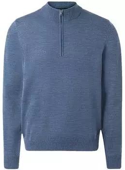 Maerz Regular Fit Troyer Strickpullover (491300) blaumeliert