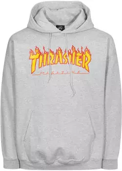 Thrasher Flame Hoodie grey