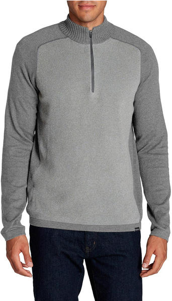 Eddie Bauer Talus Pullover mit 1/4-Reissverschluss strukturiert Hellgrau meliert (95043057-722)