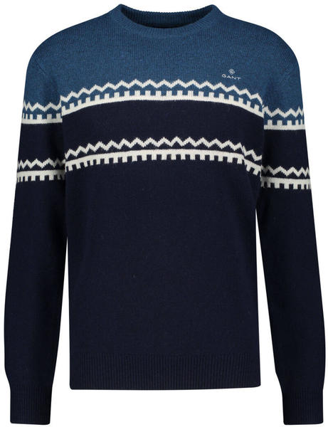 GANT Holiday Stripe Crew Sweater evening blue (8010033-433)