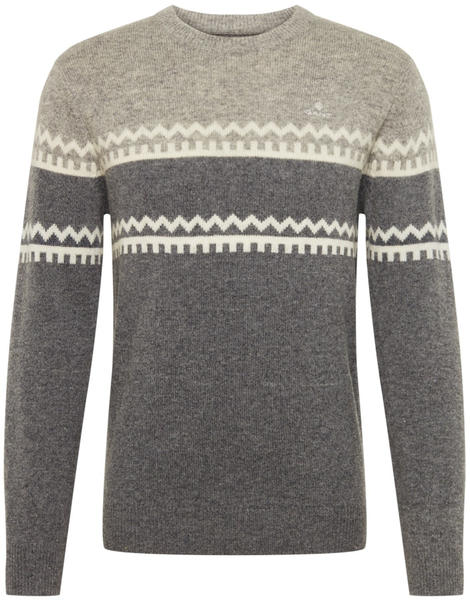 GANT Holiday Stripe Crew Sweater dark grey (8010033-92)