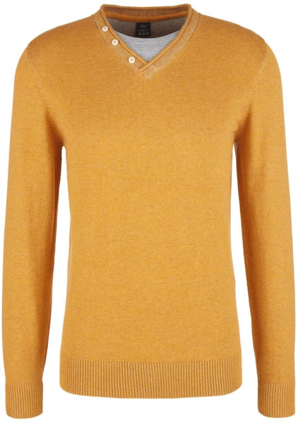 S.Oliver Knitted jumper with a layered effect golden yellow melange (28.912.61.6882)