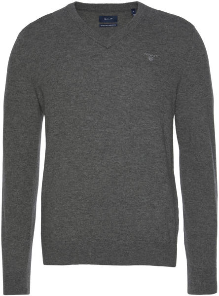 GANT Extra Fine Lambswool V-Neck Sweater dark charcoal melange (8010520-97)