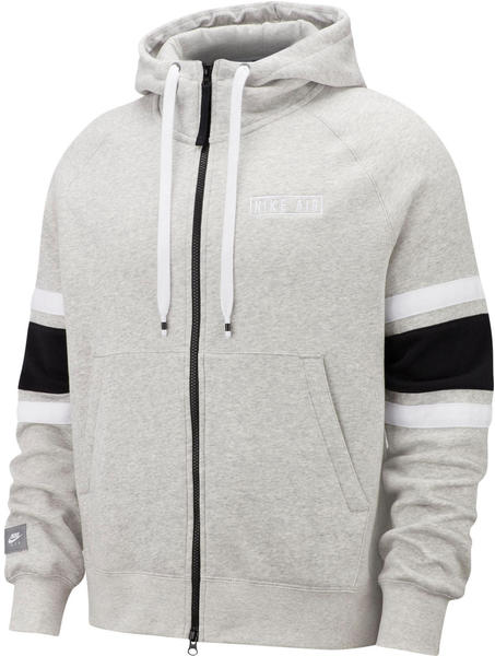 Nike Air Men's Full-Zip Fleece Hoodie grey heather/white/black
