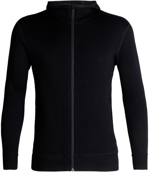 Icebreaker Men's Elemental Long Sleeve Zip Hood (104490) black