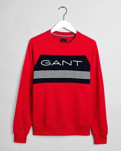 GANT Rundhals-Sweatshirt mit Streifen (2046021-620) bright red