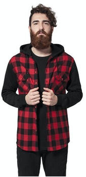 Urban Classics Hooded Checked Flanell Sweat Sleeve Shirt (TB513-00283-0042) blk/red/bl