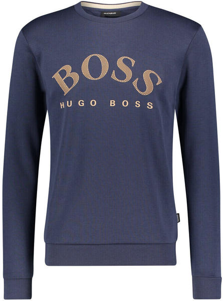 Hugo Boss Sweatshirt aus Baumwoll-Mix mit Rundhalsausschnitt und Kontrast-Logo (50430547) navy/gold