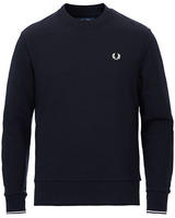 Fred Perry f&uuml;r Herren. M7535 Marineblaues Sweatshirt mit Rundhalsausschnitt...