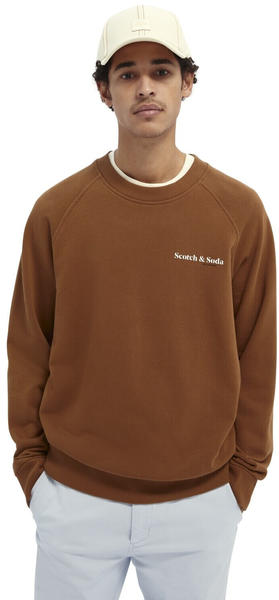 Scotch & Soda Sweatshirt Aus Bio-baumwolle Mit Grafik-logo (162349) tobacco