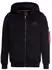 black (128342-03): Alpha Industries Back Print Zip Hoody (128342)