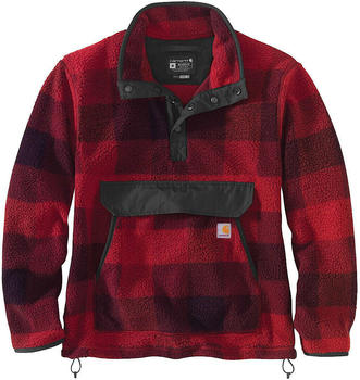Carhartt Relaxed Fit Fleece Pullover oxblood plaid