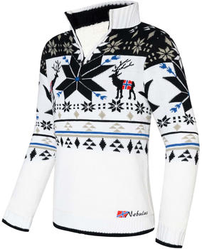 Nebulus Strickpullover mit Kunst-Fell FRIA Herren weiß/schwarz