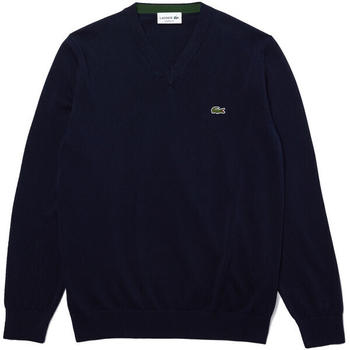 Lacoste Classic Fit Ribbed V Cotton navy blue