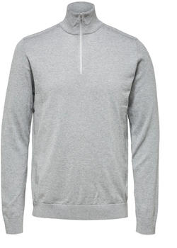 Selected Half Zip Knitted Cardigan (16074687) medium grey melange