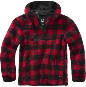 Brandit Teddyfleece Worker Pullover red/black